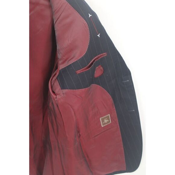 PAUL BETENLY NAVY GRAY STRIPE THOMAS 44R SUIT COAT & MATCHIN PANT 38R INSEAM 27" - Picture 15 of 16